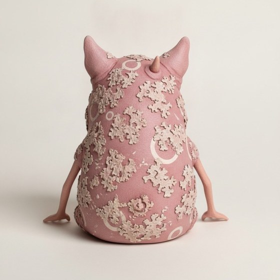 Trel from behind – dusty pink body and pointed ears